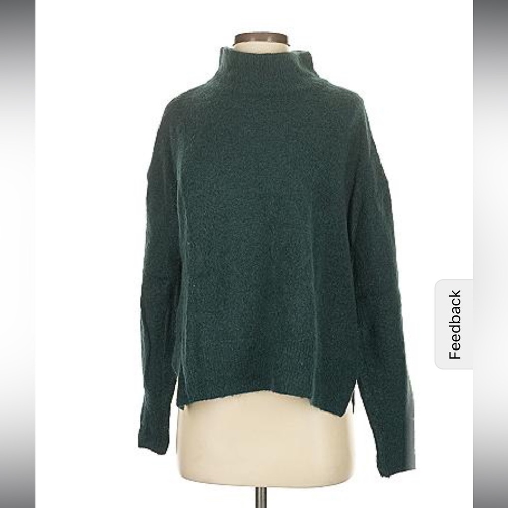 H&M green oversized cozy wool turtleneck Sweater small